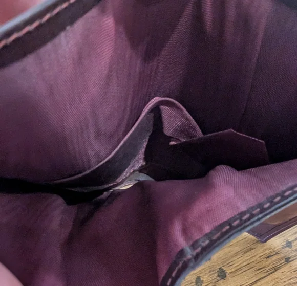 Vtg 80/90's Gary's Leather Brown Bifold Wallet Genuine Calf Leather Kiss Lock - Picture 9 of 14